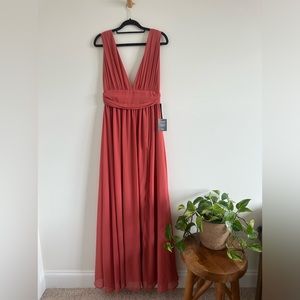 Lulus Heavenly Hues Maxi Dress Rusty Rose Size S NWT